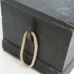 Pine Sea Chest in Green Paint, “A.S. Stetson”, 19th Century