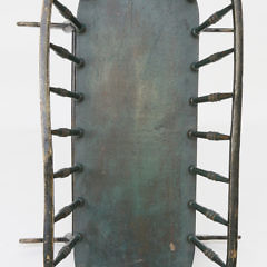 New England Green Painted Windsor Rocking Cradle, Circa 1800