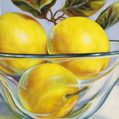 Katie Trinkle Legge Oil on Canvas “Lemons in a Glass Bowl”