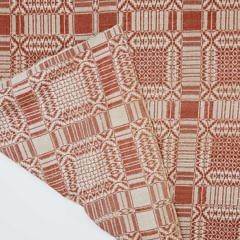 19th Century Red Jacquard Coverlet