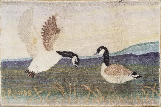 149-4800 Geese Hooked Rug by Romne A