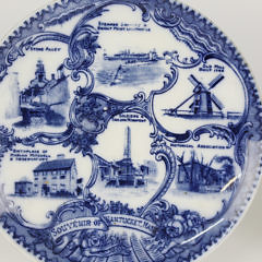 Two Nantucket Blue and White Souvenir Plates