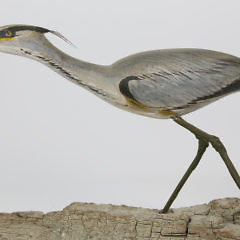 Pat Gardner Nantucket Miniature Wood Carving of a Heron