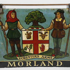 Painted Iron Pub Sign, “Foresters Arms Morland”, 19th Century