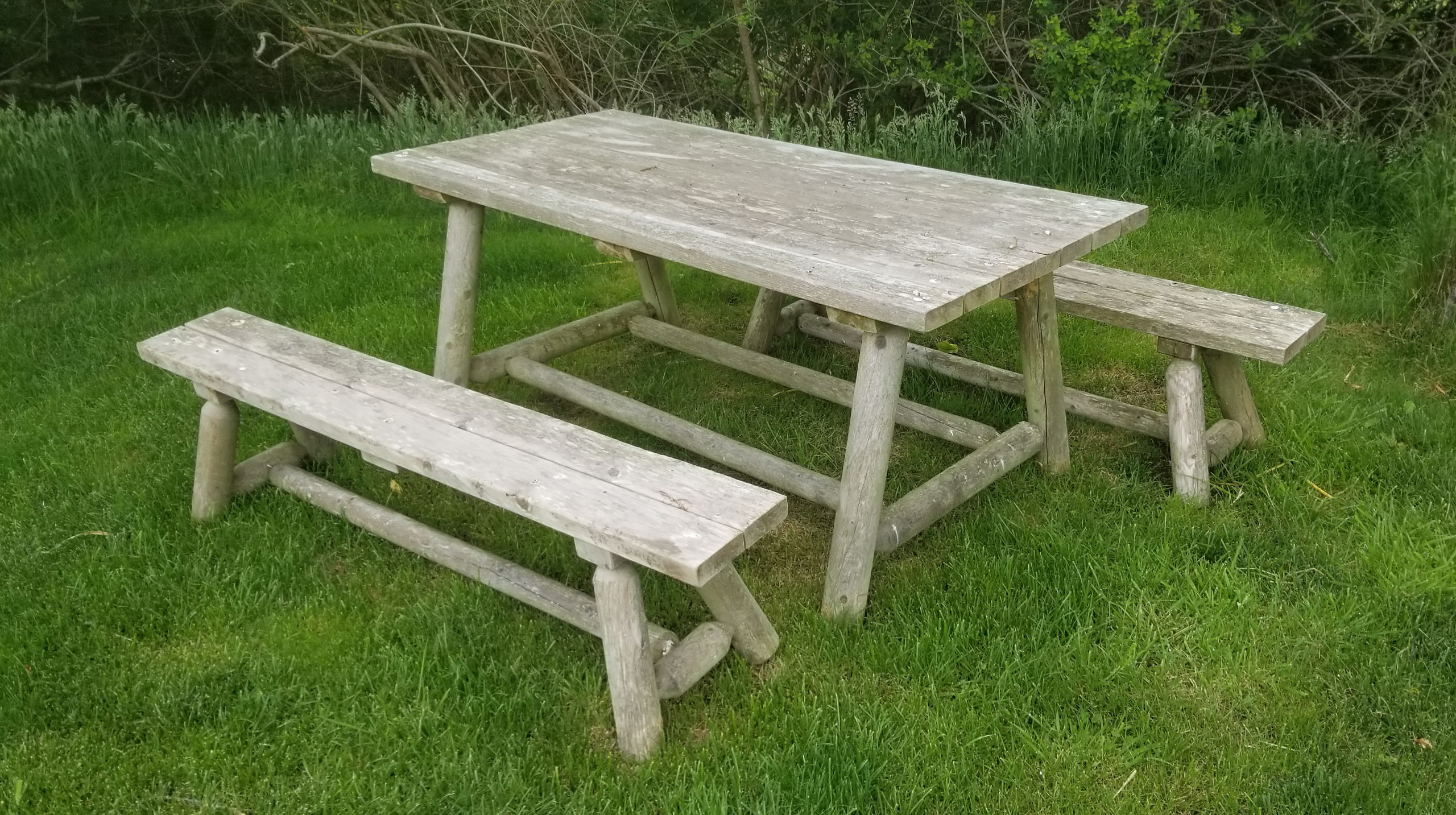 Outdoor Picnic Table and Two Benches Outdoor Picnic Table and Two