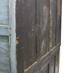 French Blue Painted Two-Part Kitchen Cupboard, 18th Century