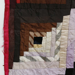 19th Century Silk Log Cabin Quilt