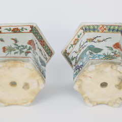 Pair of Petite Chinese Porcelain Octagonal Cache Pots