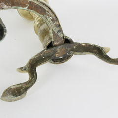 Pair of Heroic Brass Boston Ball Top Andirons, circa 1800
