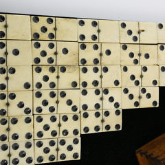 Complete Set of Sailor Made Bone and Ebony Dominoes, 19th Century