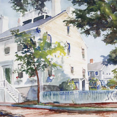 Paul Morris Nantucket Watercolor on Paper “Upper Main Street”