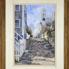 Connie Lucas Halliwell Watercolor on Paper “Stone Alley-Nantucket”