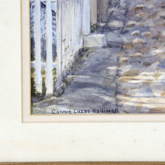 Connie Lucas Halliwell Watercolor on Paper “Stone Alley-Nantucket”