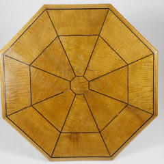 Tiger Maple Gothic Style Octagonal Center Table, 19th Century