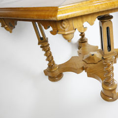 Tiger Maple Gothic Style Octagonal Center Table, 19th Century