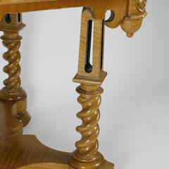 Tiger Maple Gothic Style Octagonal Center Table, 19th Century