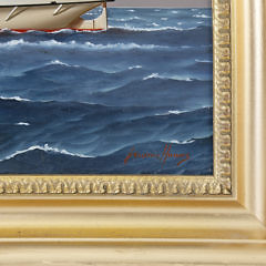 Jerome Howes Oil on Panel, “Nantucket Paddle Steamer”