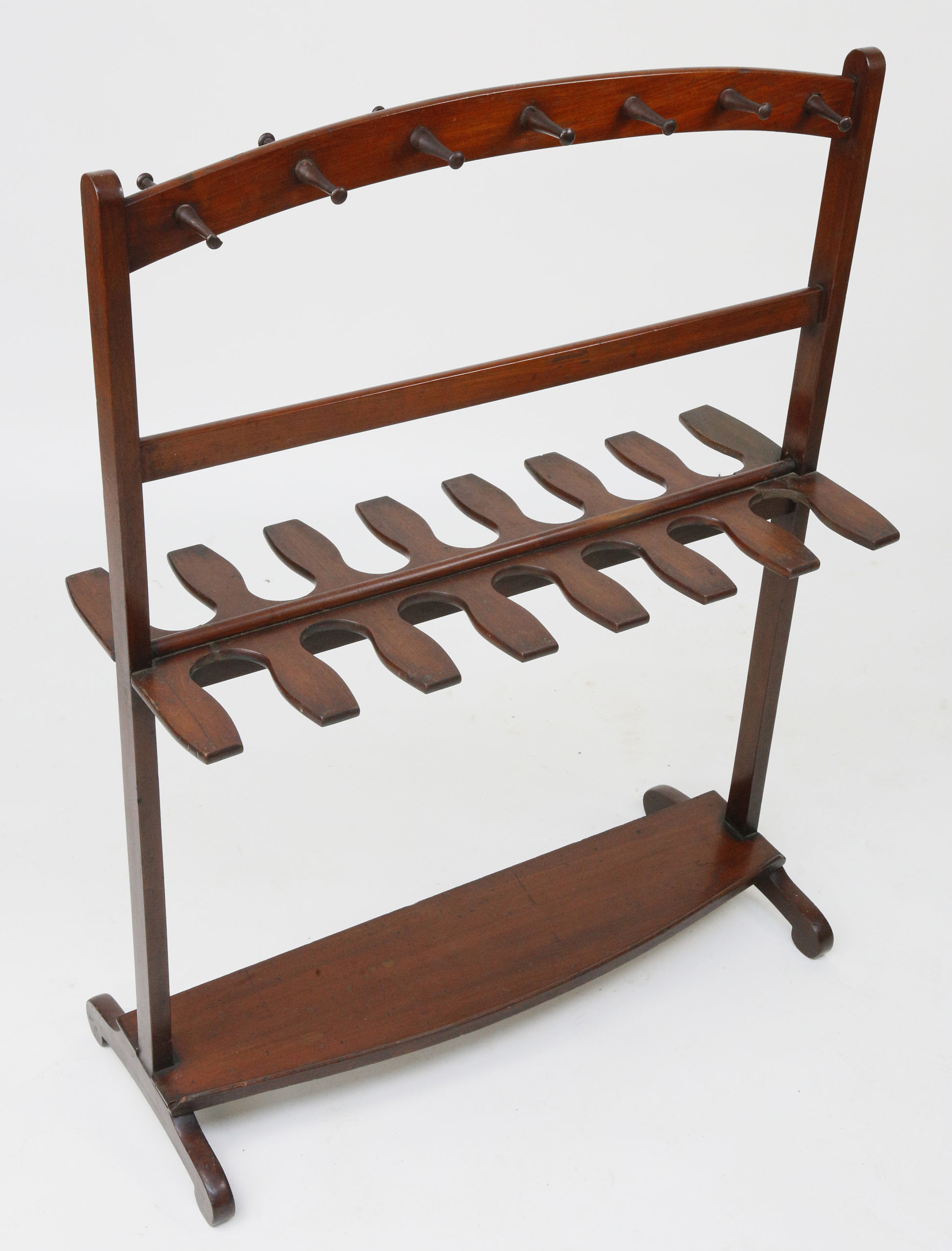 19th Century English Equestrian Boot Rack English Mahogany Equestrian