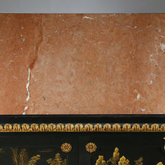 Rouge Marble Top Chinoiserie Decorated Cabinet