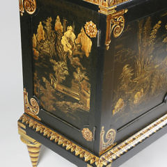 Rouge Marble Top Chinoiserie Decorated Cabinet