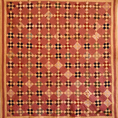 41091 19th c 9 Patch in a Square Quilt A