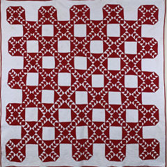 41248 Red White Flying Geese Quilt A IMG_2324