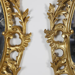 Pair of Carved and Gilt Chippendale Style Oval Mirrors, mid 19th Century