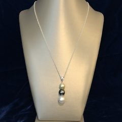 11.5mm – 10mm South Sea White, Gold and Grey Tahitian Pearl Necklace