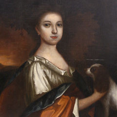 Oil on Canvas “Portrait of a Woman with Her King Charles Spaniel”