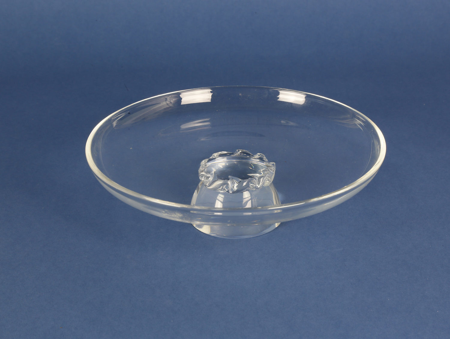 Steuben Clear Crystal Compote - Signed Steuben Clear Crystal Footed ...