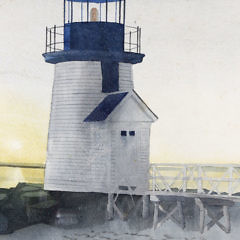 Marshal DuBock Watercolor on Paper, “Sunrise at Brant Point”