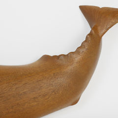 Carved Teak Wayne Robbins Sperm Whale.