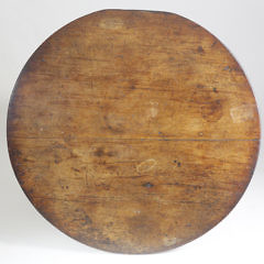 English Elm Round Top Hutch Table, 19th Century