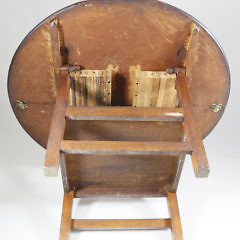 English Elm Round Top Hutch Table, 19th Century