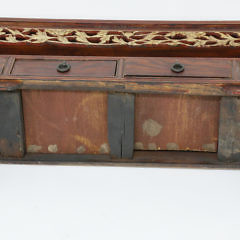 Four Drawer Chinese Sandalwood Table Top Shelf, 19th Century