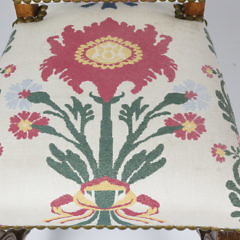 Pair of Floral Embroidered Linen Dining Chairs