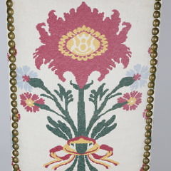 Pair of Floral Embroidered Linen Dining Chairs