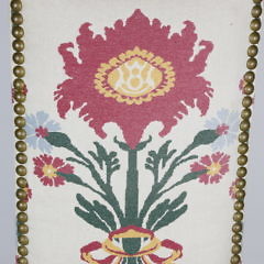 Pair of Floral Embroidered Linen Dining Chairs