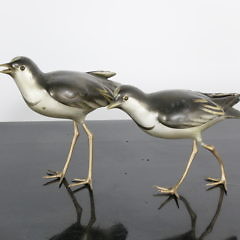 Pair of Art Deco Japanese Mixed Metal Shorebirds