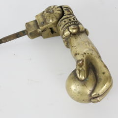 Three Antique Figural Brass Door Knockers