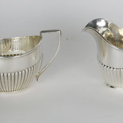 English Sterling Silver Creamer and Sugar