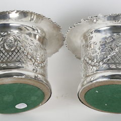 Pair of Sheffield Silver Plated Wine Coasters, 19th Century