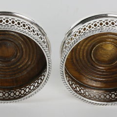 Two Sheffield Silver Plated Wine Coasters, 19th Century