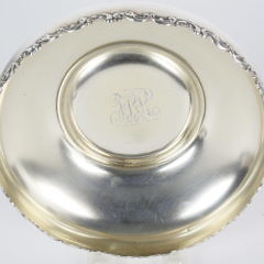 Sterling Silver Bowl with Gadrooned Scroll Decoration