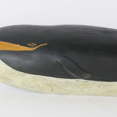 Carved and Painted Wooden Right Whale Plaque