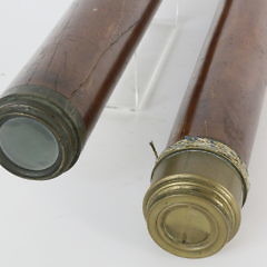 Two Mahogany and Brass Case Captain’s Spyglasses, 19th Century