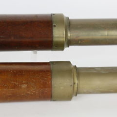 Two Mahogany and Brass Case Captain’s Spyglasses, 19th Century