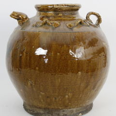 Brown Glazed Wine Jug, 19th Century