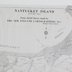 Scarce 1937 Map of Nantucket Island