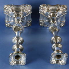 Pair of Sheffield Silver Plated Candlesticks, 18th Century